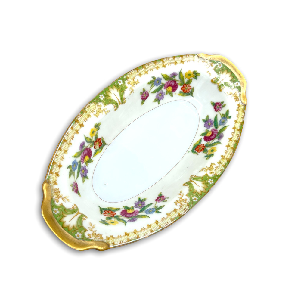 Small Appetizers Relish Serving Dish Bowl Japan Signed MS Porcelain Gold Trim